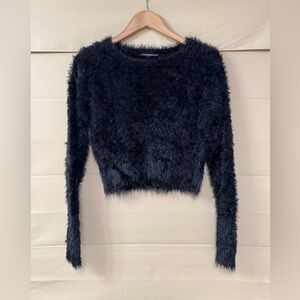 Brandy Melville Fuzzy Black Long Sleeve Sweater